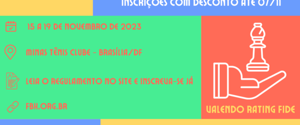 Campeonato Brasiliense de Xadrez Clássico 2023 - Etapa Classificatória III  - FBX - Federação Brasiliense de Xadrez