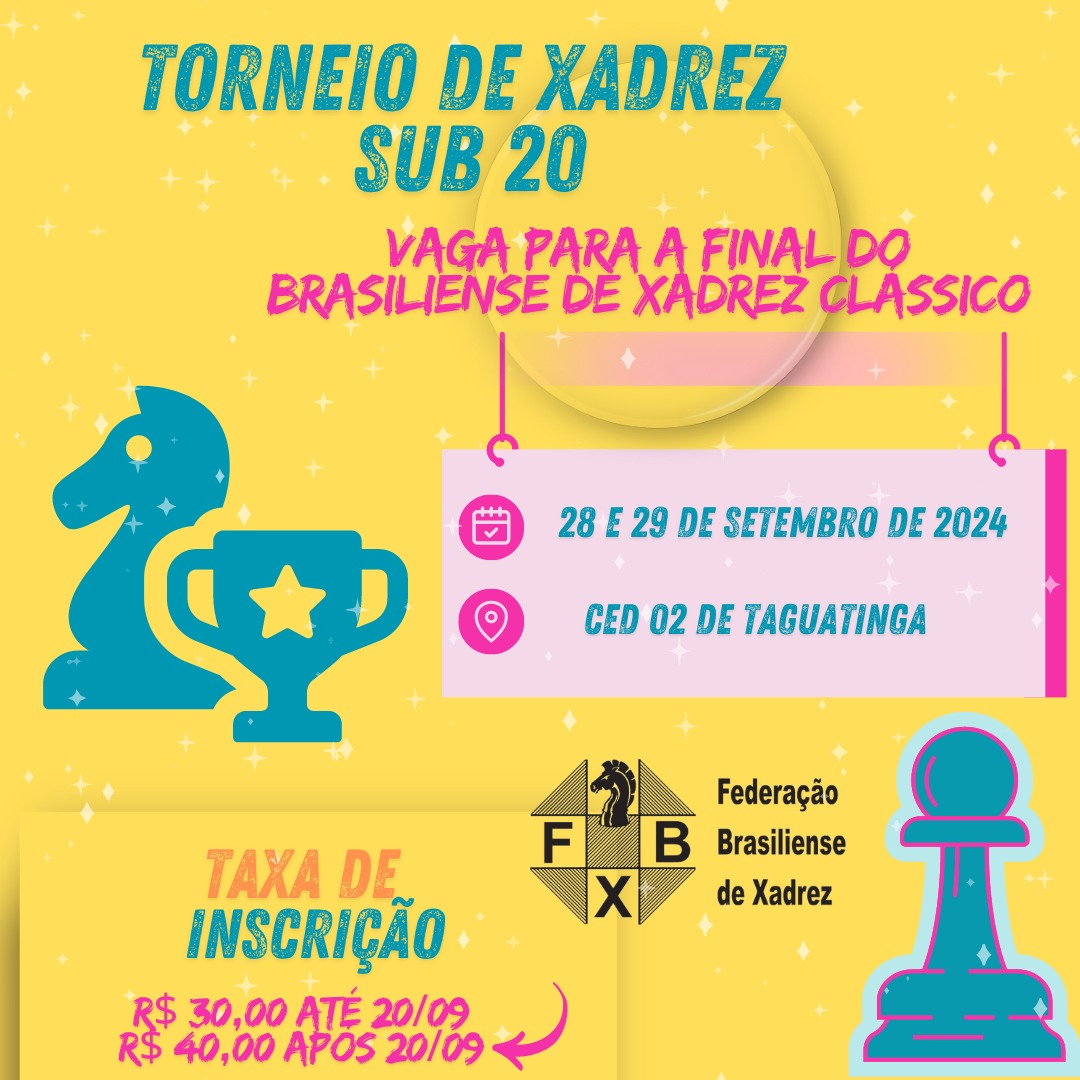 TORNEIO DE XADREZ SUB 20 – GARANTA A SUA VAGA NA FINAL DO CLÁSSICO